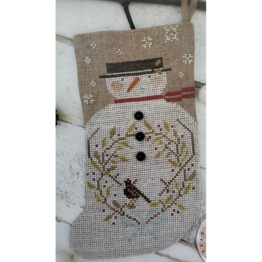 With Thy Needle & Thread A Winter's Day Visit Cross Stitch Stocking Chart